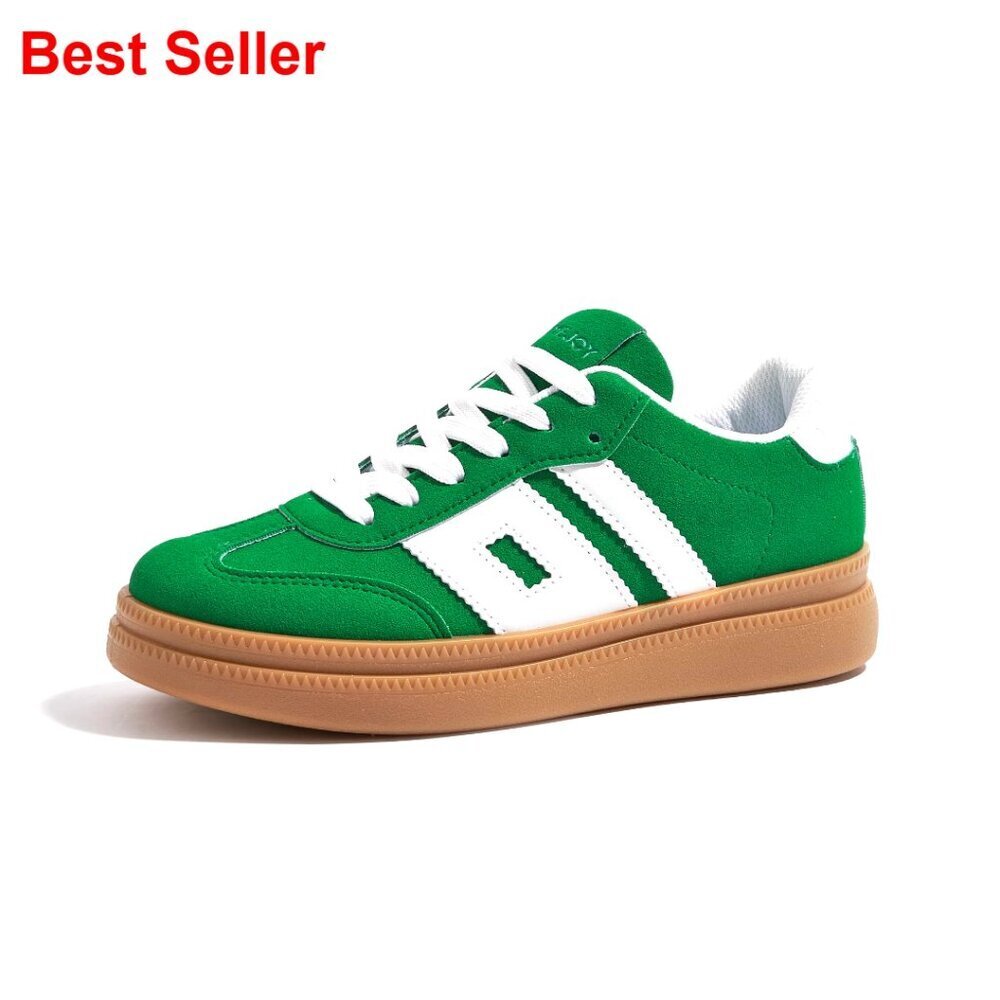 Platform Sneakers with Thick Rubber Gum Sole and Cushioned Comfort